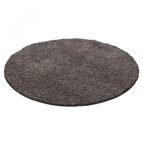 Ay life 1500 taupe 80cm jednofarebný okrúhly shaggy koberec