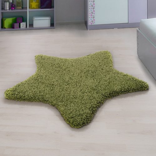 Predajňa 2. Ay star zelený 130x130cm shaggy koberec v tvare hviezdy