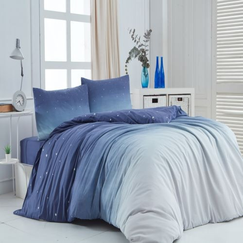 Posteľná bielizeň 5-dielna 200x220/2x70x90/2x40x50 renforce Sky Blue