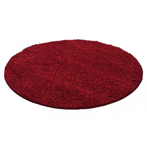 Ay life 1500 Červený 80cm jednofarebný okrúhly shaggy koberec