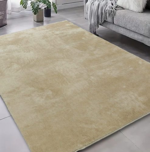 Den Olívia béžový mäkký Koberec 66x110cm-s gumenou zadnou stranou