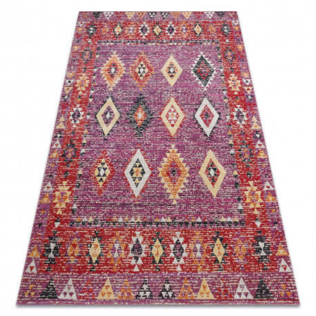 Predajňa 16. Moderný Koberec MUNDO D7701 boho szabadtéri ružový / béžový  140x190 cm