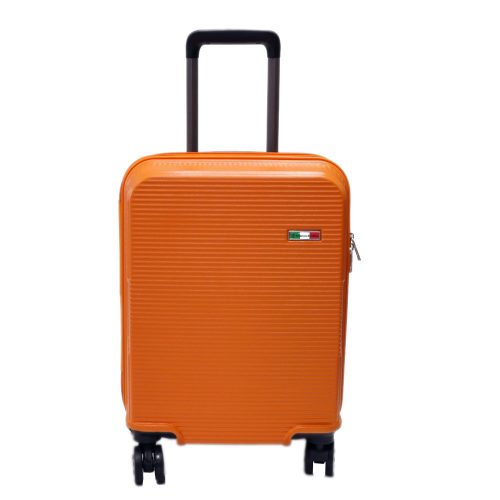 Herm  oranžový , Výška: 5cm kolesá+ 65cm šírka: 42cm hĺbka: 29cm-veľký, škrupinový kufor