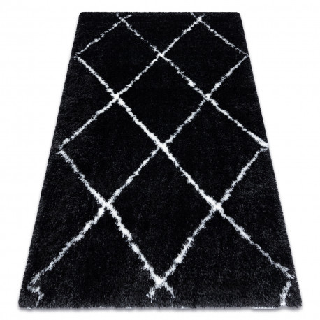 Koberec FLUFFY 2373 shaggy Arbor - Antracitový / biely 200x290 cm