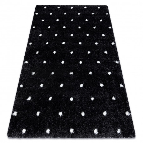 Koberec FLUFFY 2370 shaggy - Antracitový / biely 160x220 cm