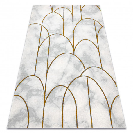 Koberec EMERALD 1016 Elegantný art deco, Mramorový Krémový / zlatý 180x270 cm