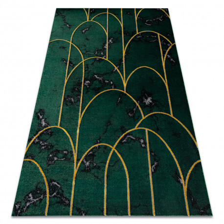 Koberec EMERALD 1016 Elegantný art deco, Mramorový zelený / zlatý 180x270 cm