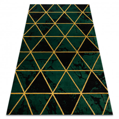 Koberec EMERALD 1020 Elegantný Mramorový, Trojuhoľníky zelený / zlatý 180x270 cm