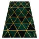 Koberec EMERALD 1020 Elegantný Mramorový, Trojuhoľníky zelený / zlatý 180x270 cm