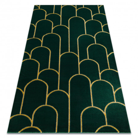 Koberec EMERALD 1021 Elegantný art deco, zelený / zlatý 140x190 cm