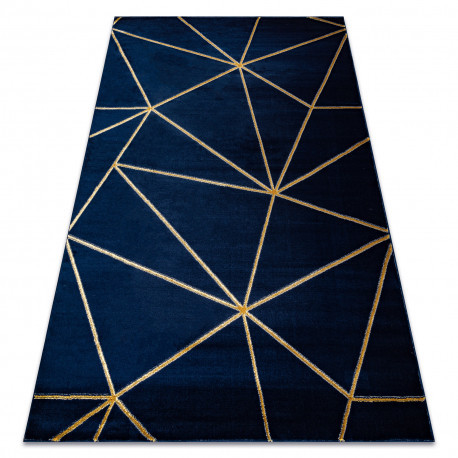 Koberec EMERALD 1013 geoemtrické tvary tmavomodrý / zlatý 140x190 cm