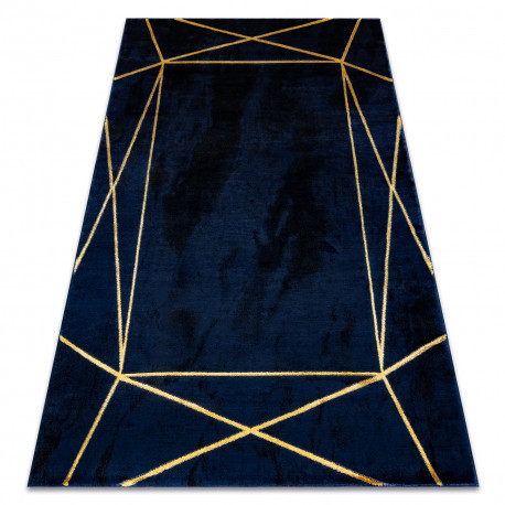 Koberec EMERALD 1022 geoemtrické tvary tmavomodrý / zlatý 160x220 cm