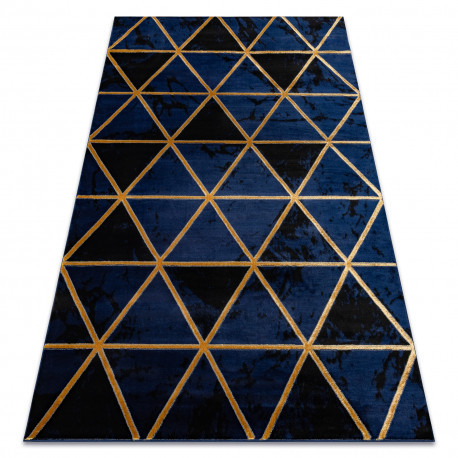 Koberec EMERALD 1020 mramorový, tmavomodrý / zlatý 160x220 cm