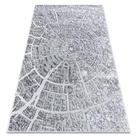 Moderný MEFE koberec 6185 Wood -  s dvomi dľžkami vlasu, - sivý 160x220 cm