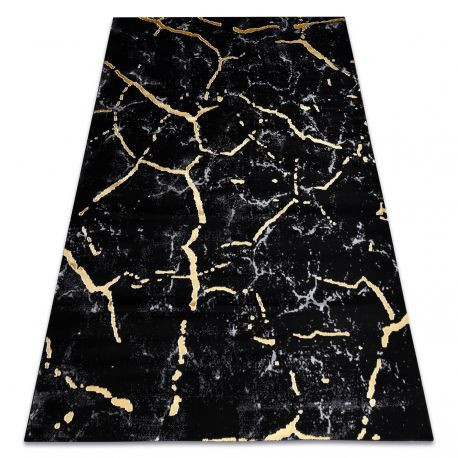 Moderný koberec GLOSS 410A 86 glamour čierny / zlatý 240x330 cm