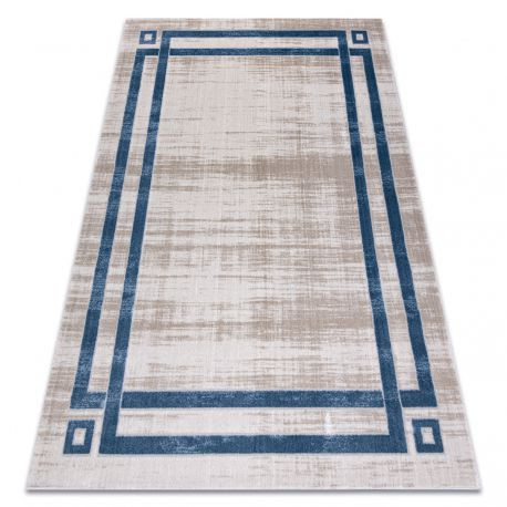 Moderný koberec NOBLE 1539 68  vintage -  s dvomi dľžkami vlasu, - Krémový / modrý 140x190 cm