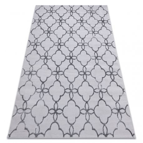 Moderný MEFE koberec 8504 Arbor, Kvety -  s dvomi dľžkami vlasu, - tmavosivý 180x270 cm