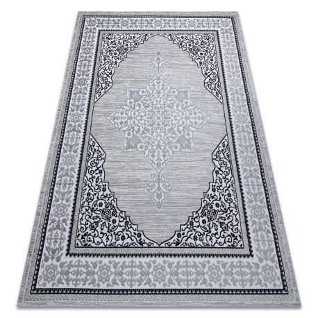 Moderný GLOSS koberec 8490 52  elegantný,  farba slonovej kosti / sivý 140x190 cm