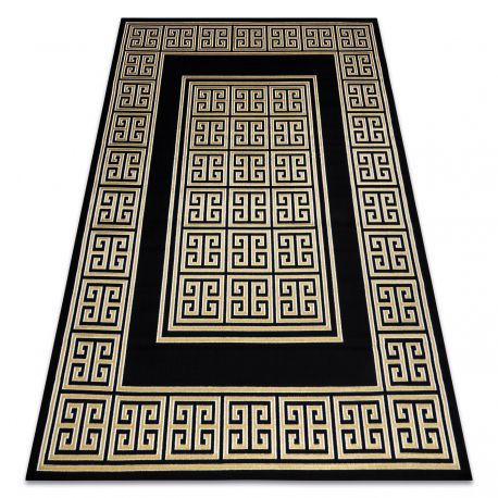 Moderný GLOSS koberec 6776 86 elegantný,  čierny / zlatý 180x270 cm