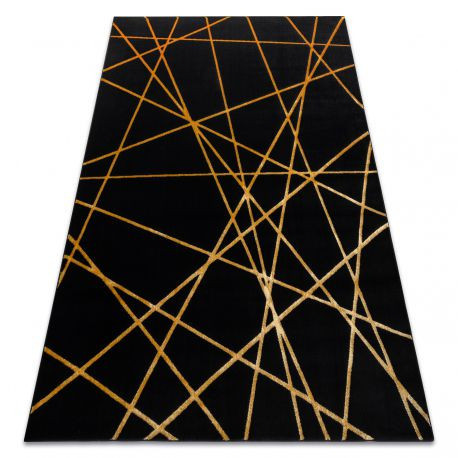 Moderný koberec GLOSS 406C 86 glamour, art deco, Geometrické tvary čierny / zlatý 280x370 cm