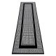 Moderný GLOSS koberec, Behúň 6776 85 elegantný,  čierny / farba slonovej kosti 60x250 cm