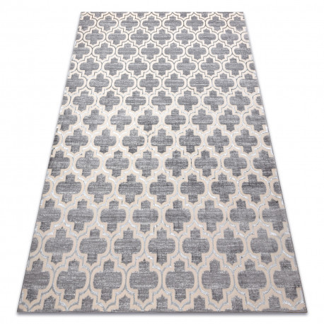 Koberec CORE W6764 Marocký Trellis - , s dvomi dľžkami vlasu, sivý / Krémový 180x270 cm