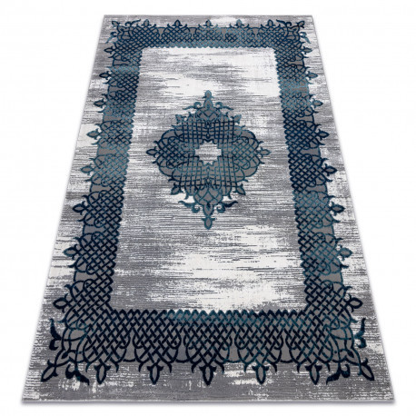 Koberec CORE W9797 , Rozeta - , s dvomi dľžkami vlasu, modrý / sivý 180x270 cm