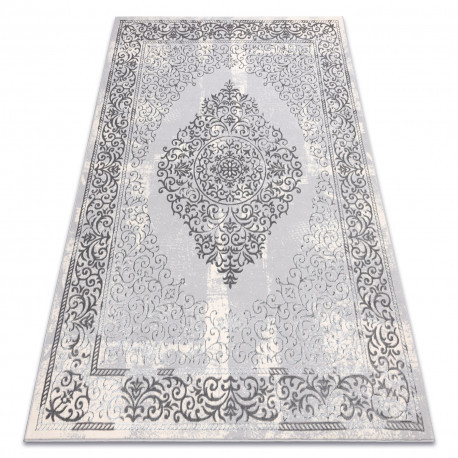Koberec CORE W7161 Rozeta Vintage - , s dvomi dľžkami vlasu, sivý 140x190 cm