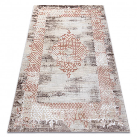 Koberec CORE W9797 , Rozeta - , s dvomi dľžkami vlasu, бежов / розов 140x190 cm