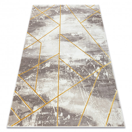 Koberec CORE 1818 Geometrické tvary - , s dvomi dľžkami vlasu, farba slonovej kosti / zlatý 180x270 cm