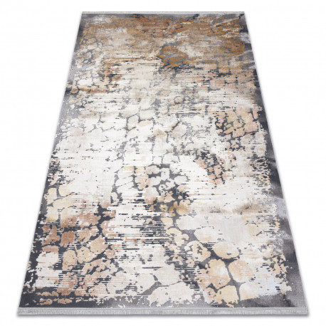 Moderný koberec LUCE 74 vintage -  sivý / horčicový 154x220 cm