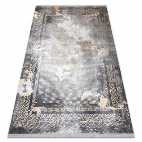 Moderný koberec LUCE 77  vintage -  sivý / horčicový 154x220 cm