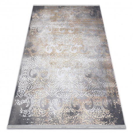 Moderný koberec LUCE 84 vintage -  sivý / horčicový 134x190 cm