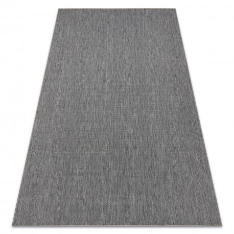 Tkaný sisalový koberec Flat 48663/920 Antracitový HLADKÝ 140x200 cm