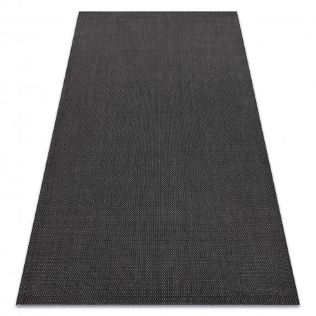 Tkaný sisalový koberec Flat 48663/090 čierny HLADKÝ 140x200 cm