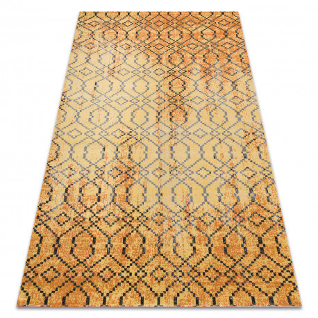 Moderný koberec MUNDO D5751 glamour  oranžový / čierny 180x270 cm
