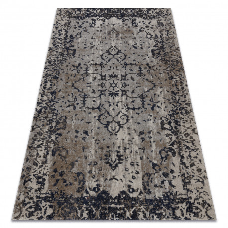Moderný koberec MUNDO E0681   vintage  béžový / čierny 180x270 cm