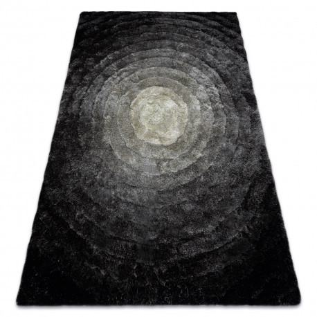 Moderný FLIM 008-B2 koberec shaggy, Kruhy -  sivý 160x220 cm