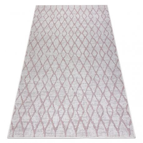 Tkaný sisalový koberec SION Arbor 22129 Tkaný na plocho ecru / ružový 140x190 cm
