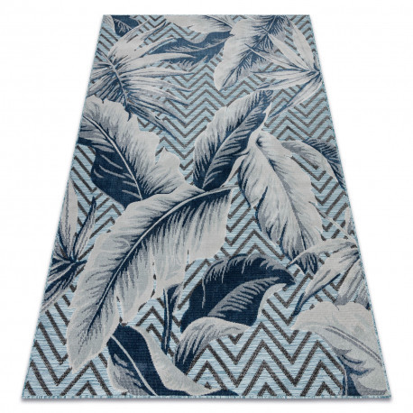 Koberec  BOTANIC 65242 Perie, cik-cak, tkaný na plocho - aqua modrý 157x220 cm