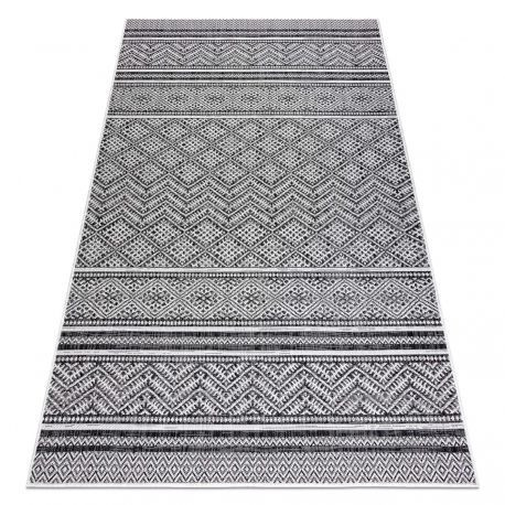 Tkaný sisalový koberec SION cikcak, Diamant Boho 22168 tkaný na plocho čierny / ecru 180x270 cm