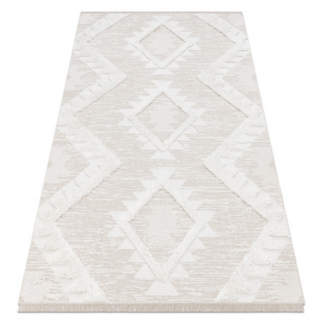 Tkaný sisalový koberec MOROC 22321 zikzak boho - béžový / Krémový 155x220 cm