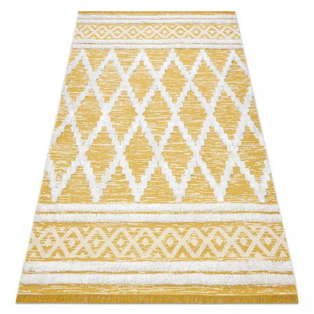 Tkaný sisalový koberec boho MOROC 22297 - Žltý / Krémový, recyklovaný koberec 194x290 cm