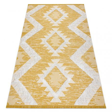 Tkaný sisalový koberec boho MOROC 22312 - Žltý / Krémový, recyklovaný koberec 194x290 cm