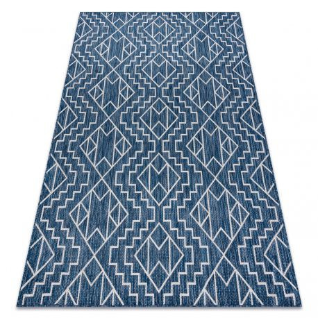 Tkaný sisalový koberec SION Geometrické tvary, 21778 Tkaný na plocho tmavomodrý / ecru 160x220 cm