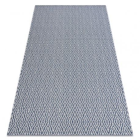 Tkaný koberec Sizal CASA Eco boho  22084 tmavomodrý / žltý, recykovaný koberec 153x220 cm