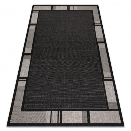 Tkaný sisalový floorlux koberec 20195 čierny / strieborný  140x200 cm