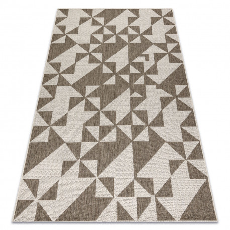 Tkaný sisalový koberec Floorlux 20489 šampanské / taupe Trojuhoľníky 240x330 cm