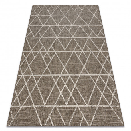 Tkaný sisalový koberec Floorlux 20508 taupe / šampanské Trojuhoľníky 140x200 cm