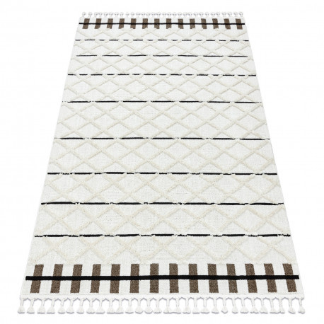 Koberec SEVILLA Y611A lugas, hnedý / biely Berber shaggy 200x290 cm